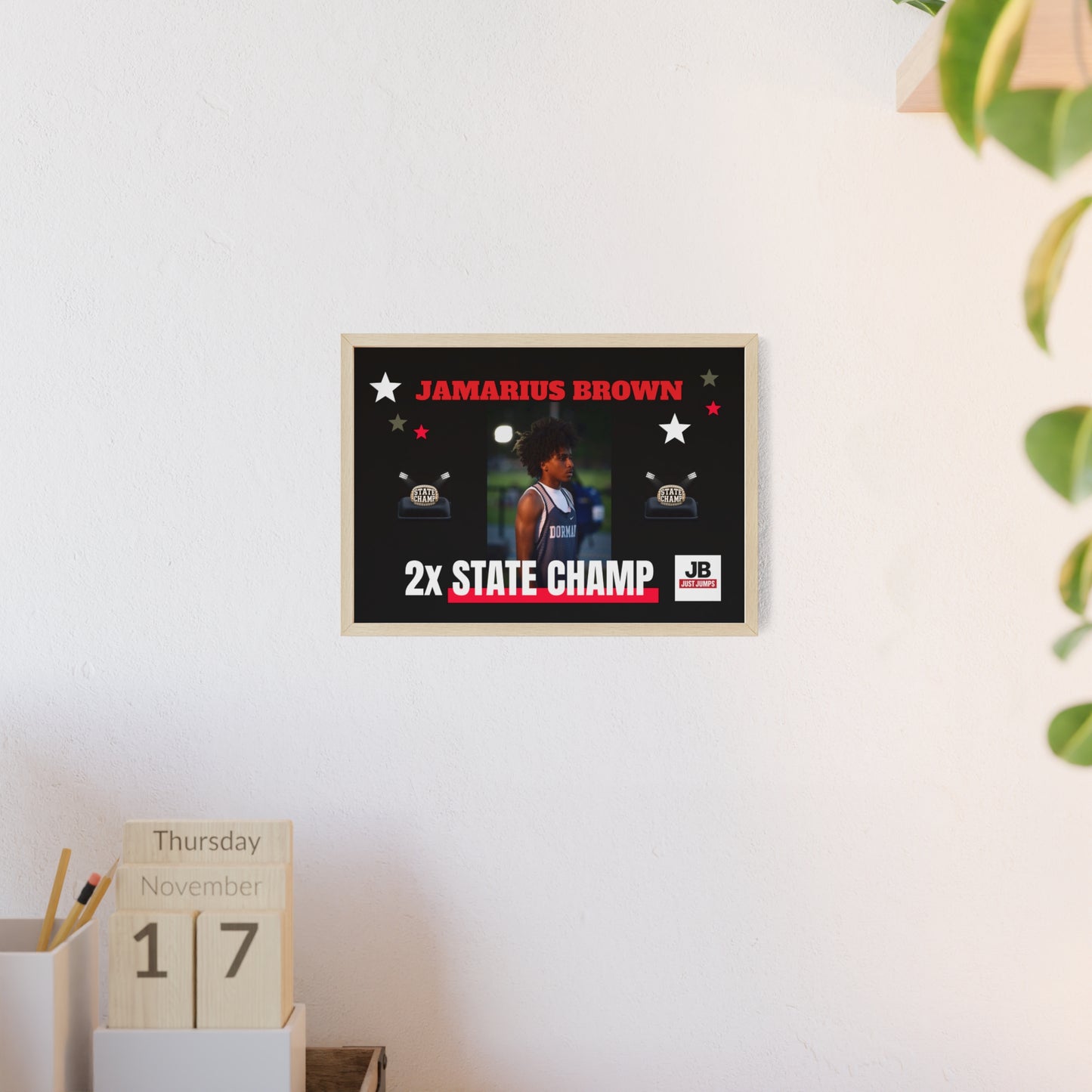 JB JUST JUMP - Poster with Wooden Frame