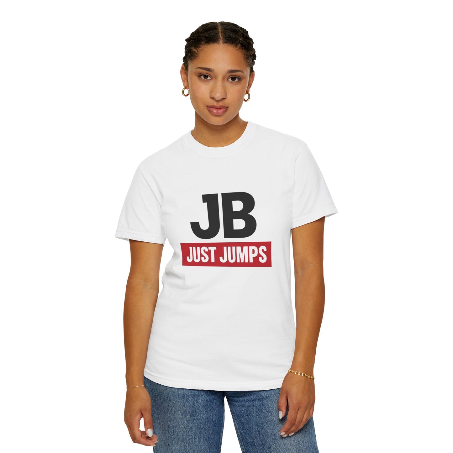 T-shirt with 'JB JUST JUMPS'