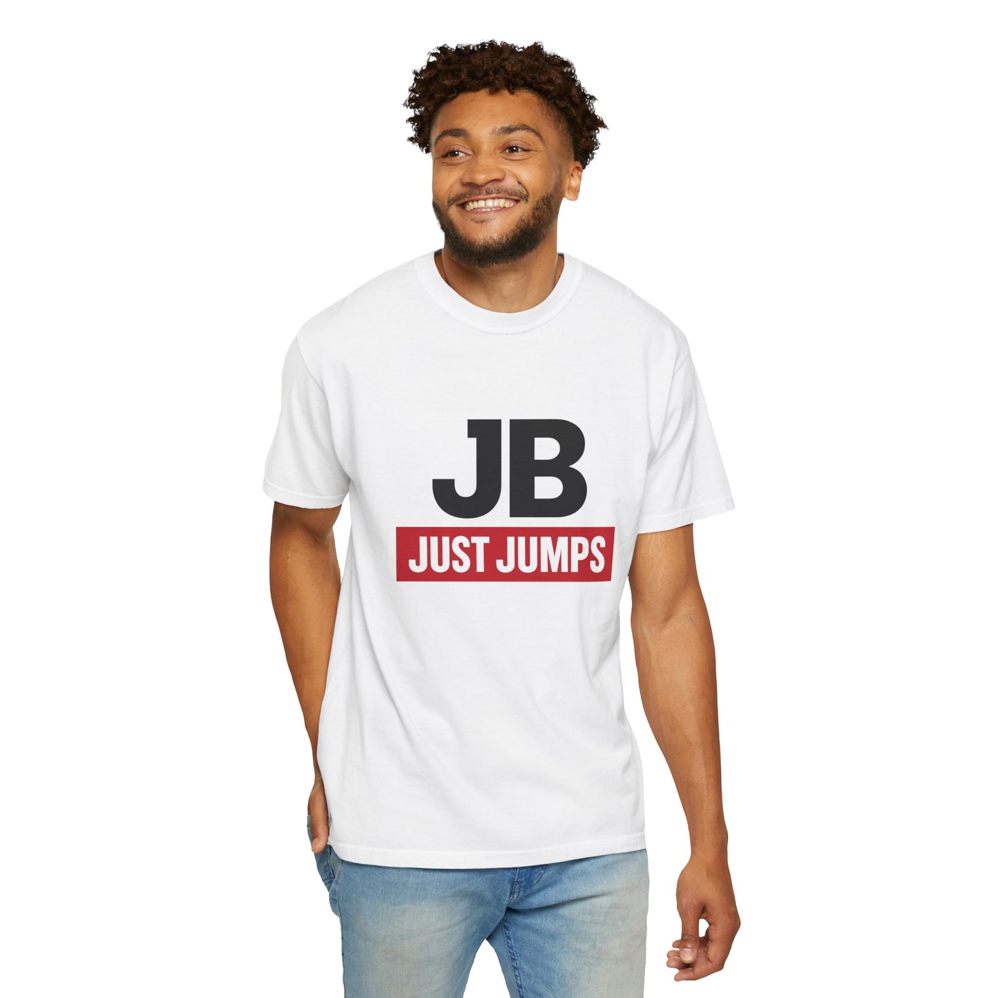 T-shirt with 'JB JUST JUMPS'