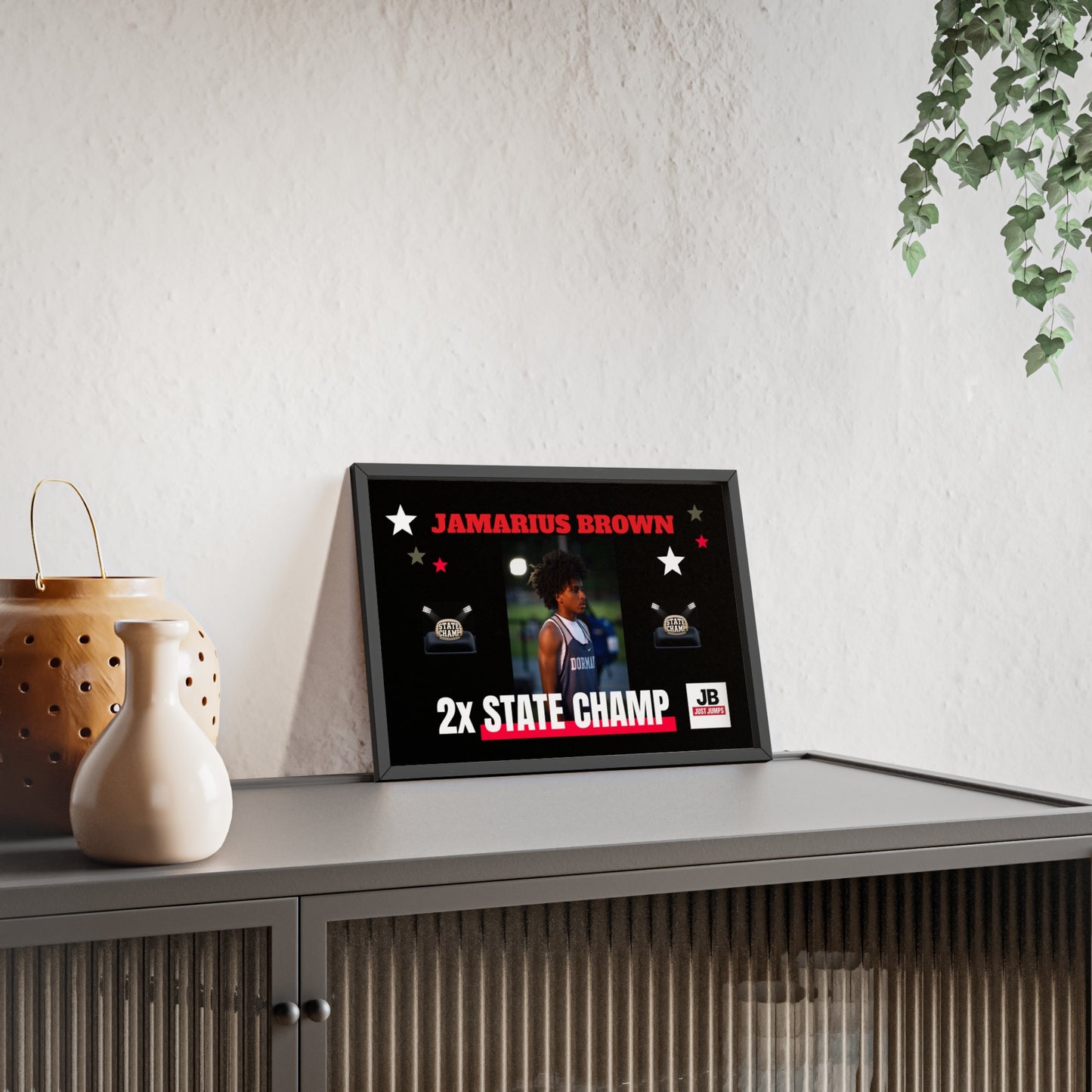 JB JUST JUMP - Poster with Wooden Frame