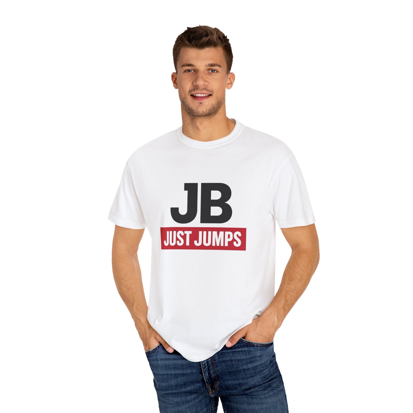 T-shirt with 'JB JUST JUMPS'